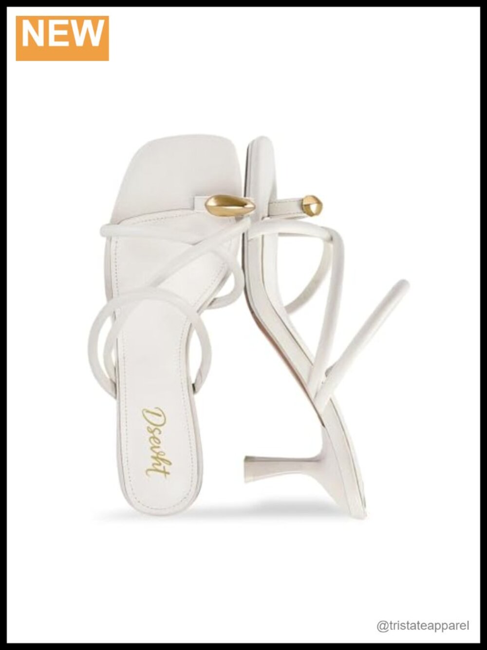 Faux Leather Kitten Heel Flip Flop Sandals Square Toe Buckle Ankle Strap